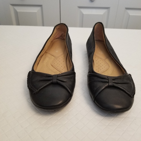 Naturalizer N5 Comfort Black Leather Cap Toe Ballet Flats, Size 8N - Picture 6 of 6